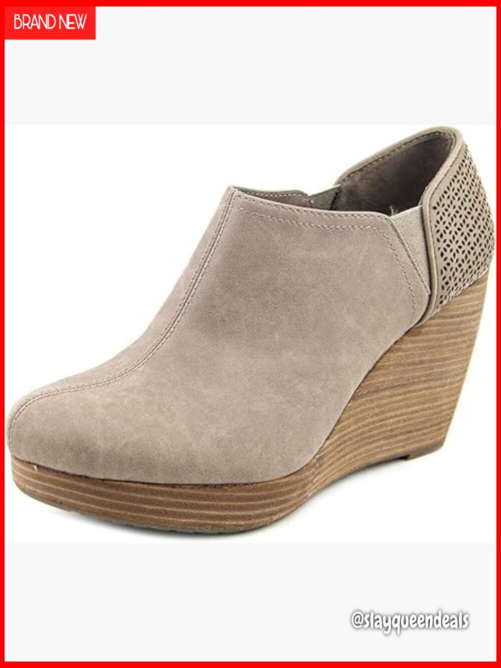 Faux Leather Wedge Ankle Booties with Memory Foam Insole